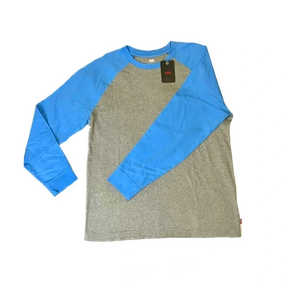 😎👕NWT Levi’s Two tone Blue & Gray Long Sleeve T-Shirt Size US Medium 👕😎 - Picture 7 of 11
